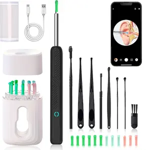 Wireless Earwax Removal Kit, 1 Set Rechargeable Earwax Removal Tool with Storage Box, Ear Cleaning Tool for iPhone & Android Phone