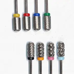 Small Barrel Flat Top Nail Drill Bit 3/32'', Professional Carbide Nail Bit for Acrylic Gel Nails Fast Remove Manicure Pedicure Polishing