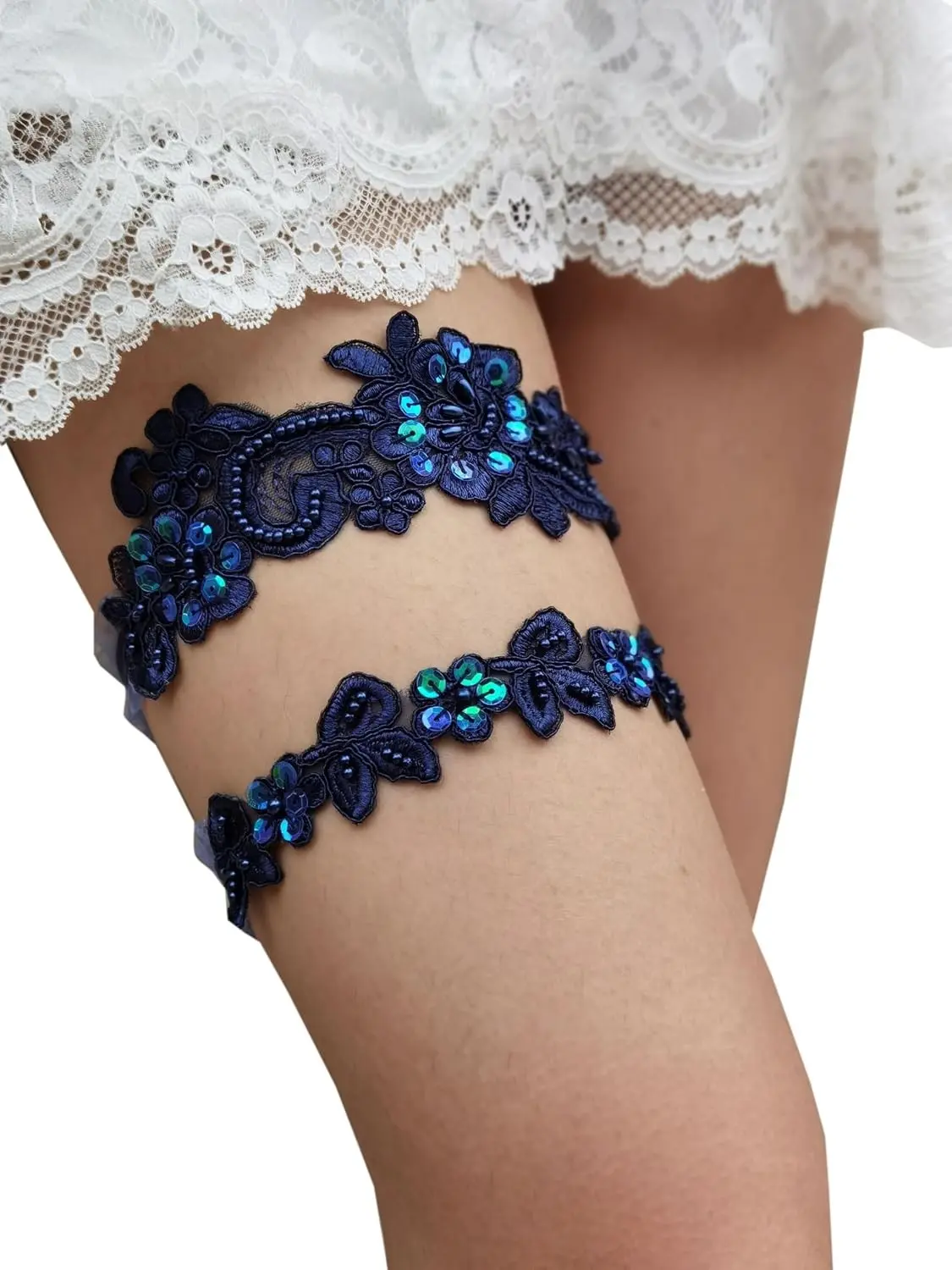 Wedding Garter Set Pearls Rhinestone Garter