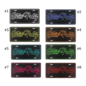 Sittin Pretty License Plate, Neon Style Vanity Car Tag, Funny Aesthetic Car Plate, Custom Color Auto Plate, Cute Car Accessory, Trendy Car