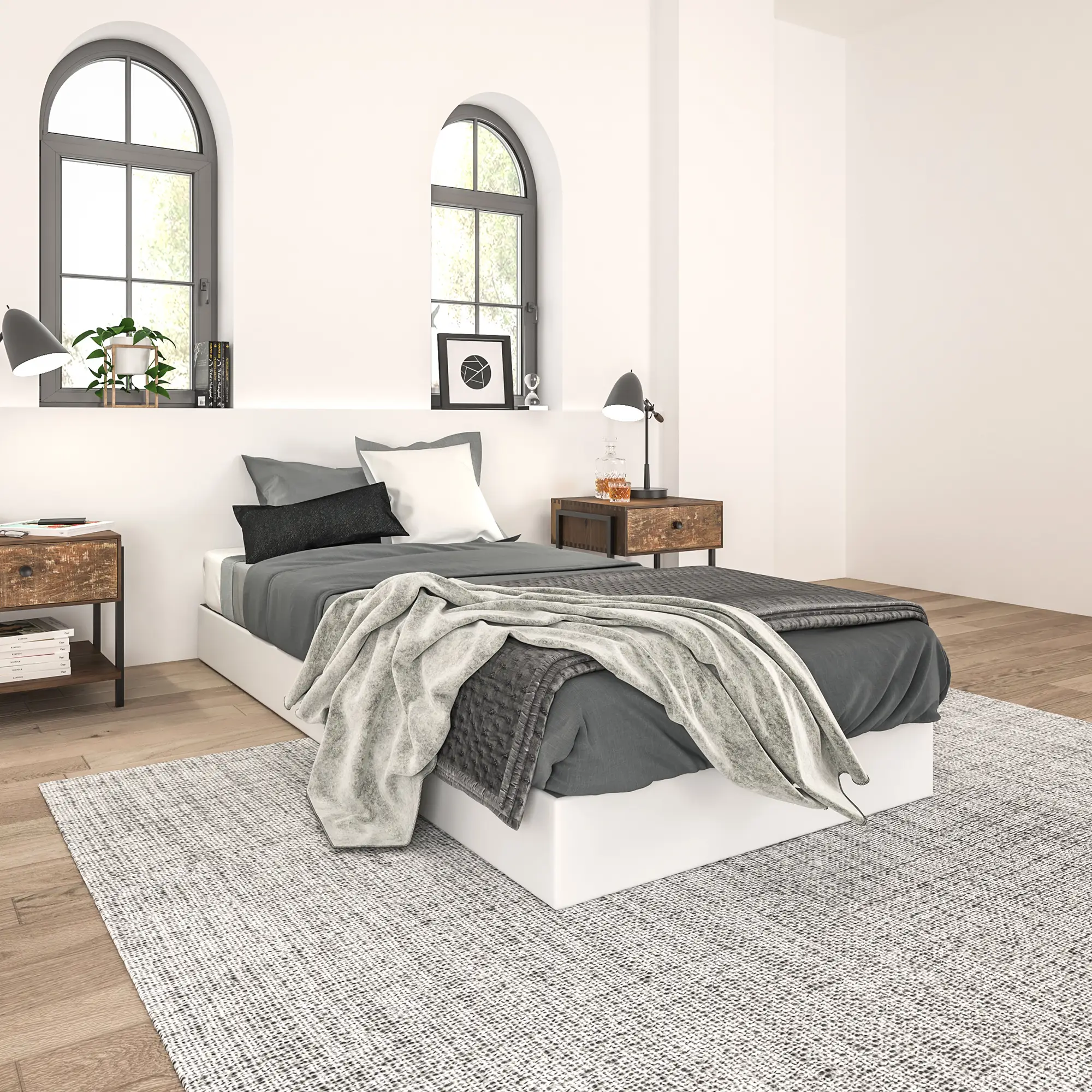 Edenza-Box Spring King 5 7 9 Inch High Metal Twin Full Queen Size with Heavy Duty Mattress Foundation, Fabric Cover, Easy Assemb l y, Quiet Noise-Free