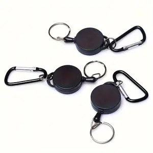 Outdoor Hiking Camping Matte Pull Tab Plastic Round Climbing Buckle, Extensible Easy Release Lightweight Keychain, Durable and Versatile Accessory