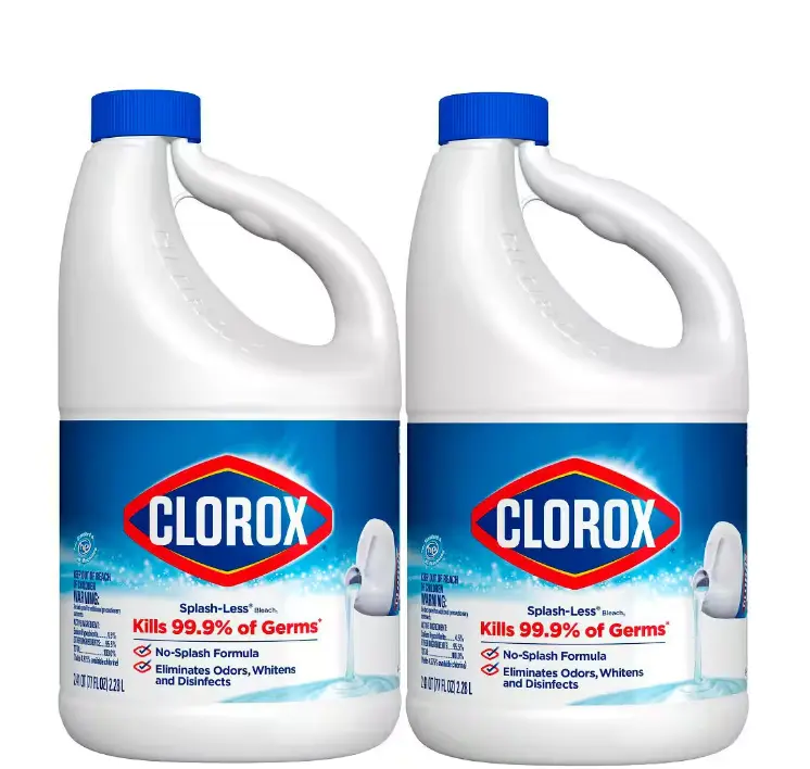 2-Pack Splash-Less Regular Concentrated Disinfecting Liquid Bleach Cleaner 77 fl. oz.