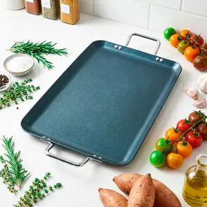 20"x11" Griddle /Comal For Indoor And Outdoor Cooking, Non Toxic Nonstick Flat Surface, Gas And Grill Stove Compatible, Perfect for Healthy Cooking, Parties & Camping