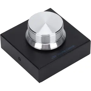7x7cm USB Volume Control Knob - 1-Key Mute Rotary Dial, Plug-and-Play USB Interface Multimedia Audio Adjuster for PC, Laptop, One-Key Mute
