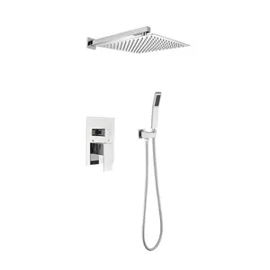 3PSQ Exbrite 12' Rain Shower Head Systems Wall Mounted Shower,Chrome