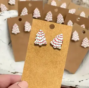 Christmas Tree Cake Earrings