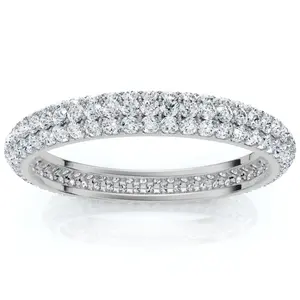 1Ct Pave Diamond Eternity Ring 14k Gold Lab Grown