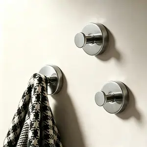 Decerk 5 Pack,Heavy Duty Stainless Steel Suction Cup Hooks,  No Drill Wall Hooks for Bathroom, Kitchen & Shower