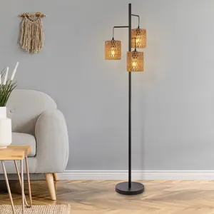 JONATHAN Y Othello Mid-Century Metal LED Floor Lamp; for Living Room,Bedroom, Kitchen, Office