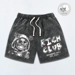 Men’s 2026 Fashion Cotton Sports Casual Shorts — Trendy Y2K “snowflake” design, American street style letter and portrait print; comfortable, breathable, lightweight fabric for surfing and basketball; suitable for all seasons; a premium gift for a boyfrie