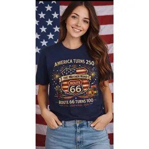 Route 66 100 Years Shirt, America 250 Shirt 2026, USA 250th Anniversary Tee, Historic Route 66 Centennial Shirt, Patriotic Road Trip