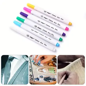 6pcs Water Erasable Pens, Non-Toxic Sustainable Fabric Markers, Blue, 6.1inch Length, Disappearing Ink for Crafting, Art Markers Pen
