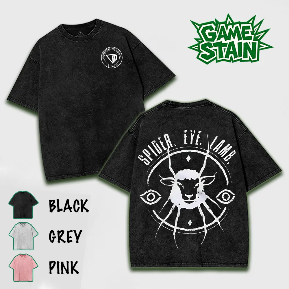 The Outlast Trials V8 Washed T-Shirt, Hoodies Video Games, Horror Vintage Shirt, Game Fan, Streetwear Tops Black Fabric Menswear Cotton Seamless