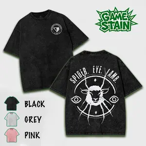 The Outlast Trials V8 Washed T-Shirt, Hoodies Video Games, Horror Vintage Shirt, Game Fan, Streetwear Tops Black Fabric Menswear Cotton Seamless