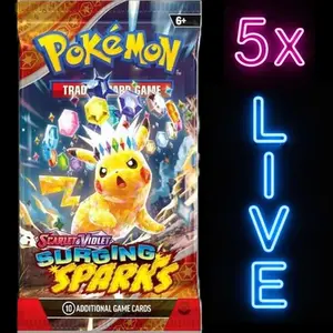 (5x) Pokémon - Surging Sparks Booster Pack - RIP&SHIP