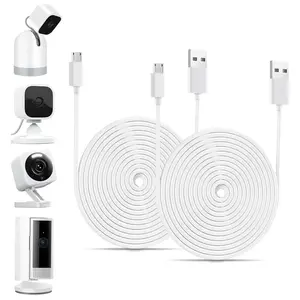 16 FT Camera Charger Extension  Compatible with Ring Indoor Cam (2nd Gen), Blink Mini, Blink Mini Pan Tilt,  Cam V4/OG,  USB Extension ,  Camera Power Cord, 2 Pack