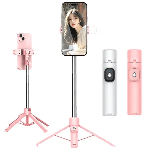 Upgrated 4-in-1 Multi-function Selfie Stick with 360° Rotatable , Wireless Remote, Upgraded Stable Four-legged Tripod Stand,Transforms into Mini Tripod/Camera Grip/HandheldStabilizer/Phone Stand, Travel-Friendly Videography Equipment for most phones