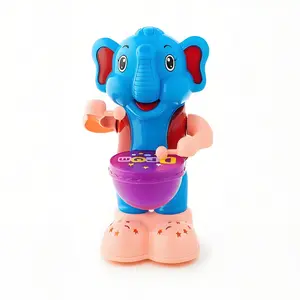 Rotating Elephant Drumming Toy , Fun Hand Drum & Body Rhythm Play, Sensory, Requires 3 AA Batteries, Perfect Gift for Children，Christmas