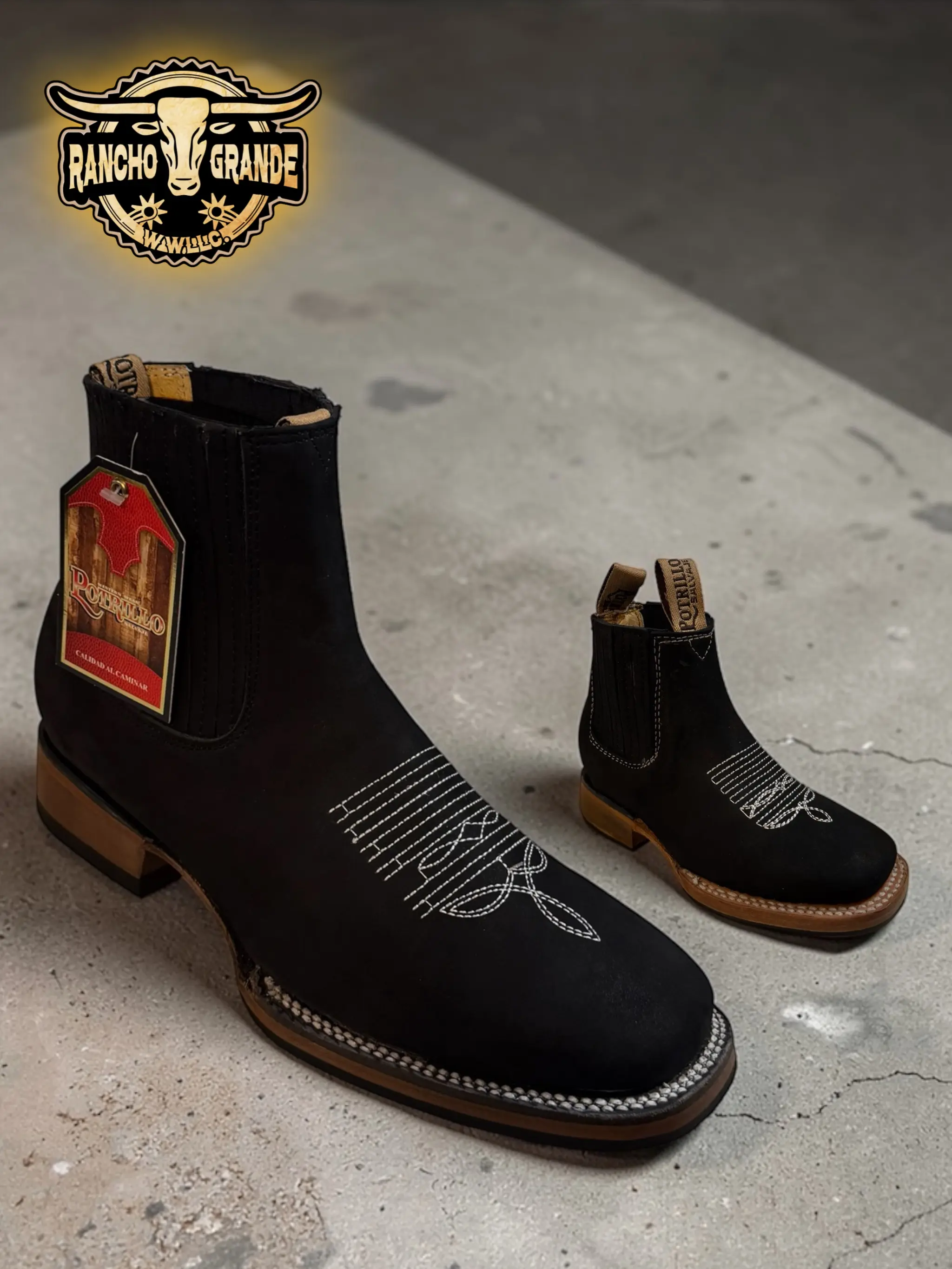Botin y Botinsitos para Hombre Piel Gamuza Genuina / Men's Western Ankle Boots Genuine Nobuck Leather