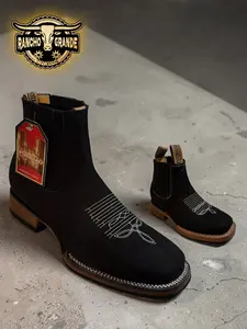 Botin y Botinsitos para Hombre Piel Gamuza Genuina / Men's Western Ankle Boots Genuine Nobuck Leather