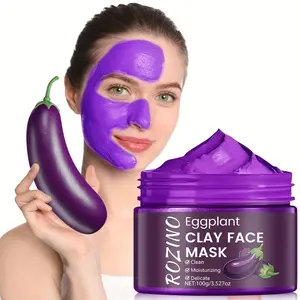 Rozino Eggplant Clay Mask Deep Clean Hydrate Silky Texture Overnight Radiant Skin Must Have Daily Skincare