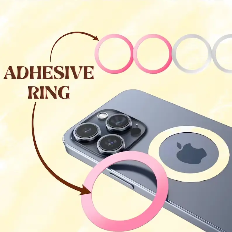 Universal Magnetic Ring Adapter for Phone Case – Adhesive Metal Ring for Samsung, Android & iPhone Grip Stand