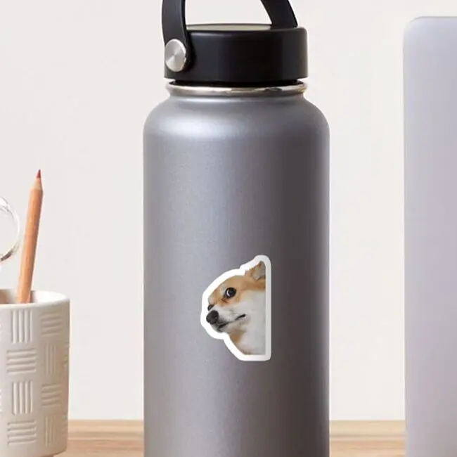 Cute Corgi Face Sticker, Dog Lover Vinyl Decal, Funny Animal Graphic