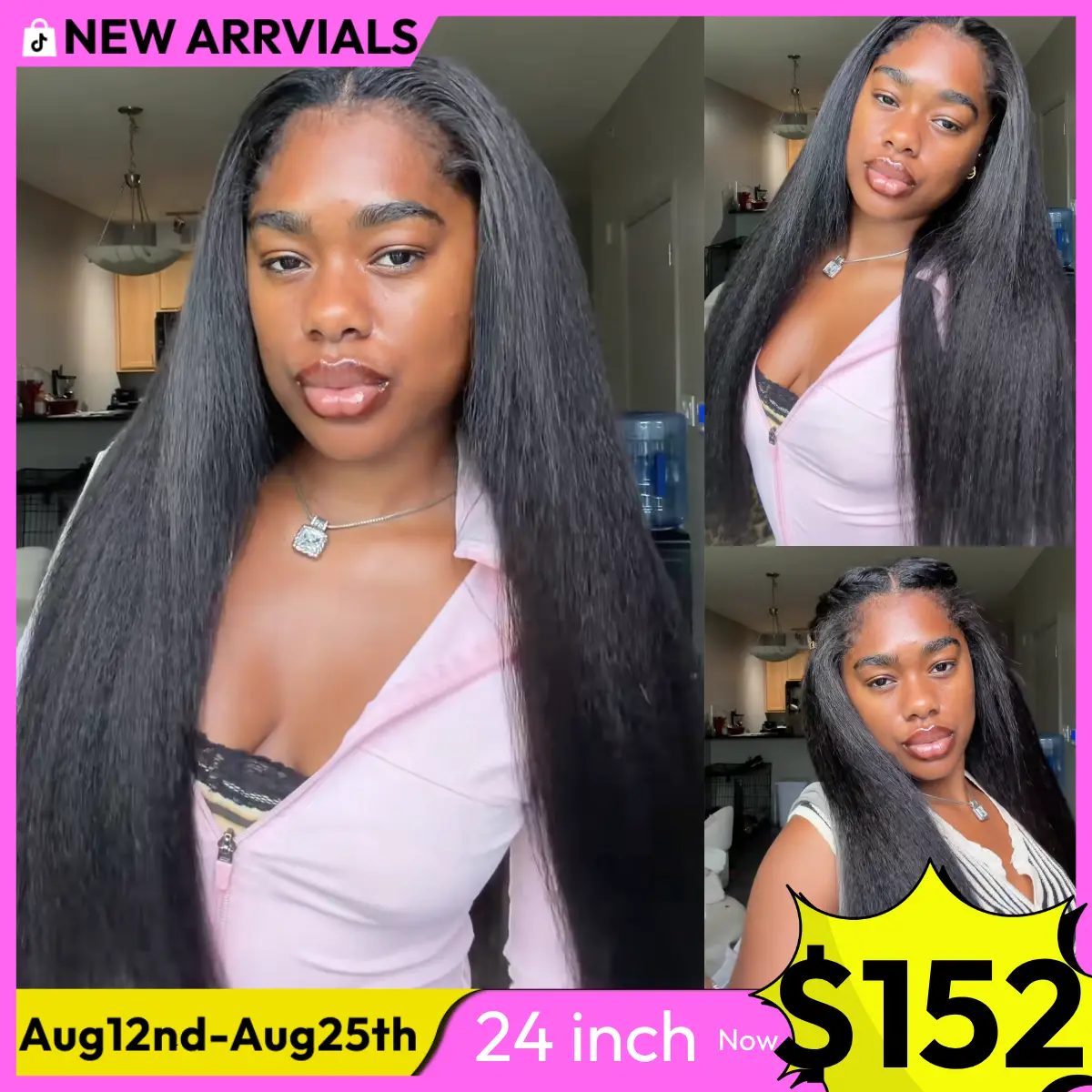 [Blend Natural]UNice Upgrade V Part Glueless Kinky Straight Human Hair Wig with Drawstring No Leave Out Beginner Friendly Easy to Install Summer Wig SummerArrvials #SoHoChic #TikTokShopBackToSchool