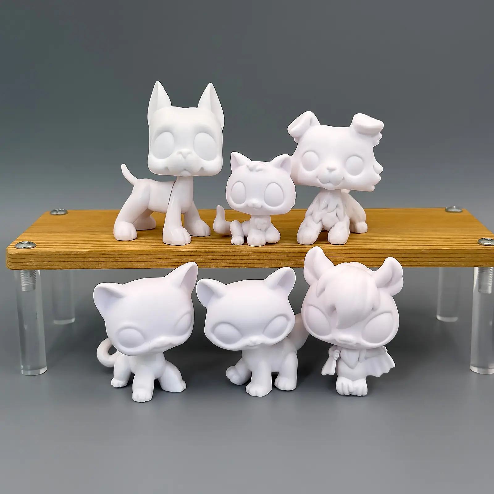 3 Pcs White Base Blank Paint Set - Art Supply for 3D Figurine Animals, Character Figurine Animals, Mini Clay Figures, Children (Ages 3-12) for Open Ended Play, Creative Play, Birthdays