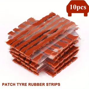 10-Piece Tire Repair Kit – Durable & Portable Rubber Seal Plugs for Cars and Motorcycles (100 x 60 mm)