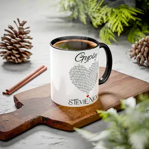 Stevie Nicks Accent Mug, Gypsy Song Lyrics Cup, Retro Rock Gift, Fleetwood Mac Inspired Coffee Mug