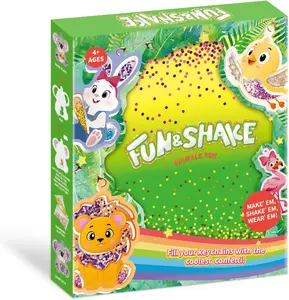 Shake-its Glitter Craft Kit for Kids, DIY Shaker Keychain Art Set with Animal Friends, Sparkle Arts and Crafts Activity Gift for Girls and Boys Ages 4-9