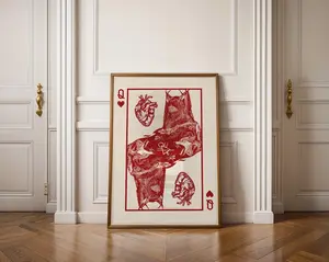 [UNFRAMED POSTER] Yellowjackets Antler Queen | Queen of Hearts Playing Card Poster