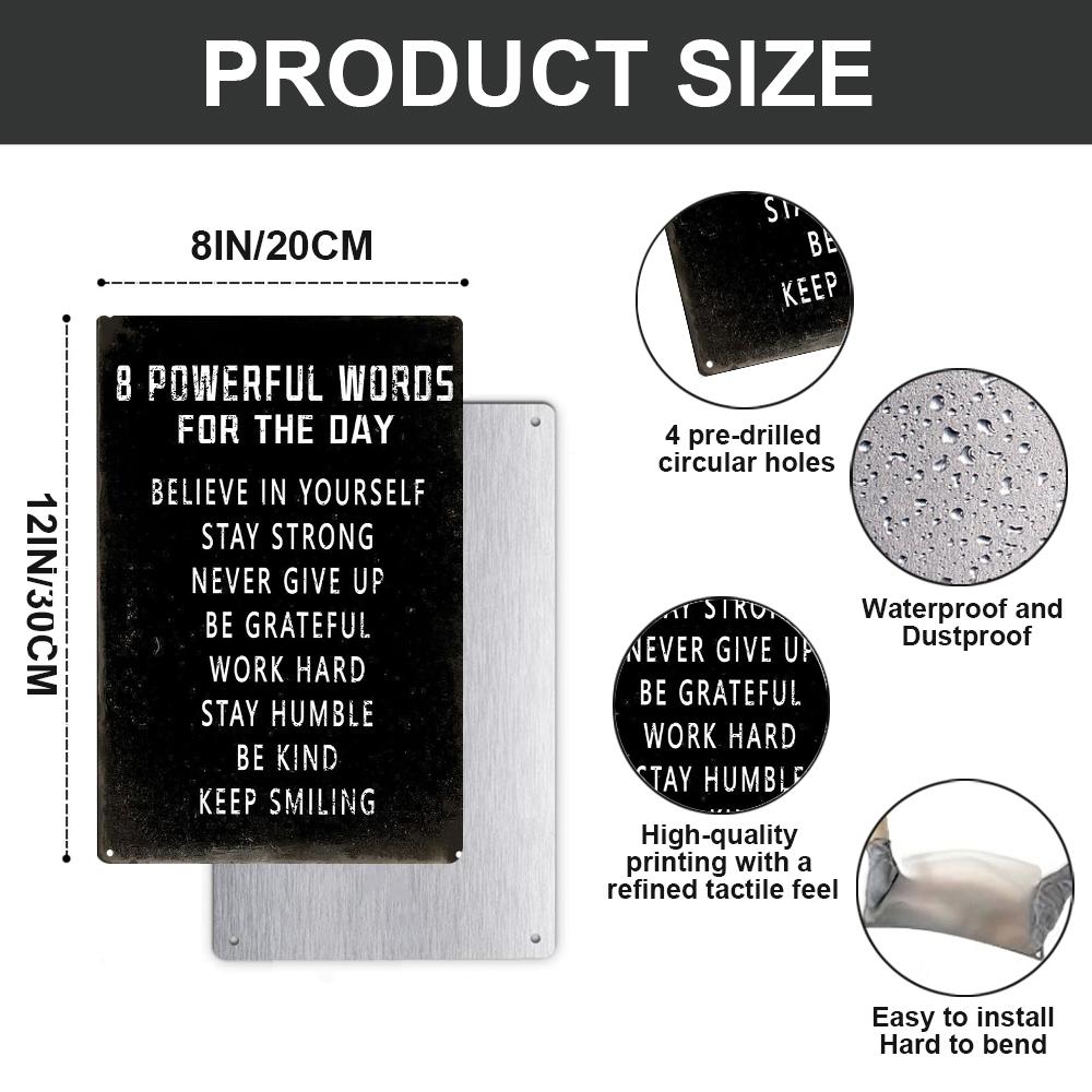 Motivational Metal Sign,8x12 Inch Aluminum Inspirational Wall Art,Positive Quote Decor for Home Office Gym,Encouragement Gift,Believe in Yourself Wall Plaque,Vintage Rustic Decor Sign