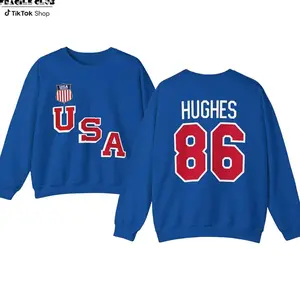 Retro USA HOCKEY Jack Hughes #86 Sweatshirt, Jack Hughes Tee, Short sleeve Crewneck Day Oversized, Women swears Top 90s Style swears 3FA