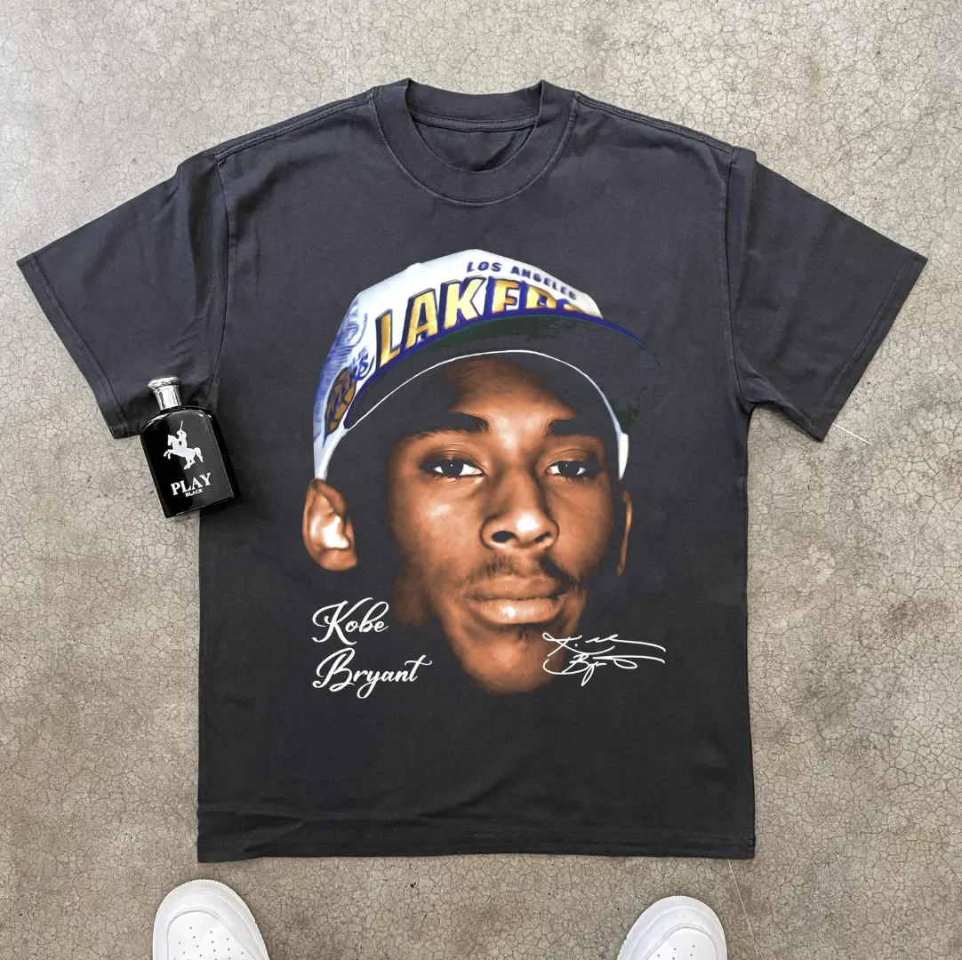 Kobe Bryant - Big Head Heavyweight Black Vintage Tee, Kobe Bryant T-Shirt, Unisex Basketball Shirt, Hip Hop Graphic Tees, Gifts Shirt, Menswear Womenswear Streetwear