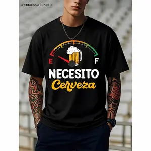 UNISHE Celebrate with Beer Hilarious Necesito Cerveza T-Shirt Gift Unisex 100% Cotton Top-Grade Digital Print Comfortable & Vibrant Design