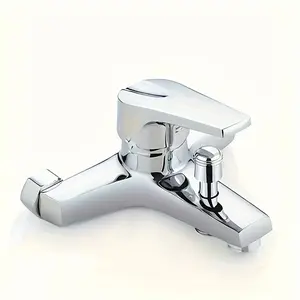 Polished Wall-Mounted Shower Faucet, Classic Style with Multiple Components, Dual-Control Lever, Cartridge Valve, for Bathroom Bathtub Mixer Tap, Shower Head, and Handheld Showerhead, Showerhead for Bathroom