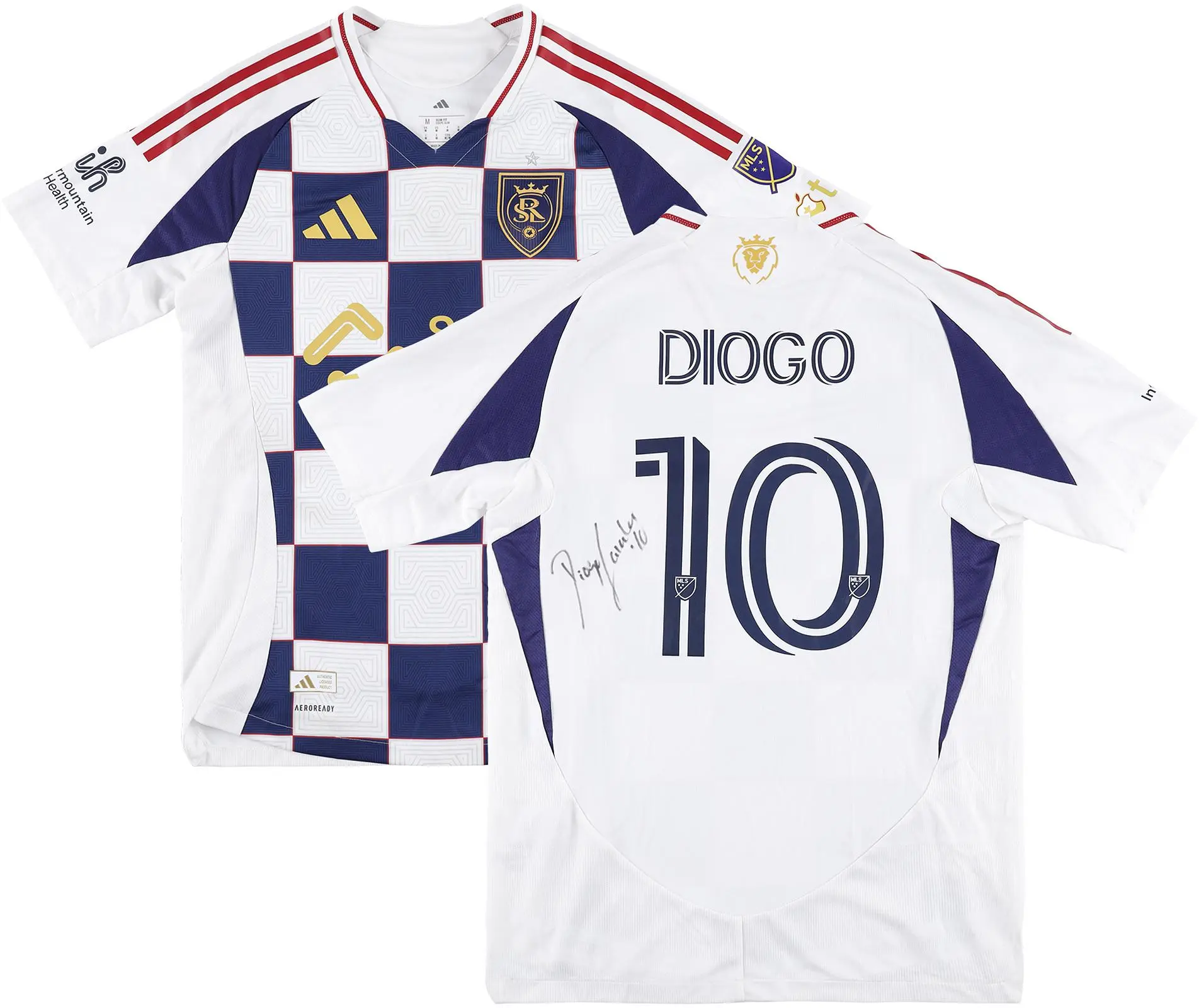 Diogo Goncalves Real Salt Lake Autographed Match-Used #10 White Jersey from the 2025 MLS Season - Size M - Fanatics Authentic Certified - Soccer Memorabilia