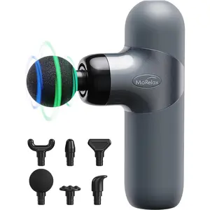 Cotsoco Portable Massage Gun, Rechargeable Percussion Mini Muscle Massager for Back Neck Shoulder, with 6 Massage Heads 4 Speeds, Christmas New Year Gift