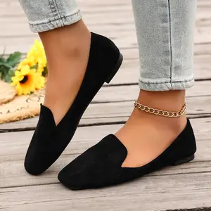 Trendy Women's Solid Color Flats: Comfortable Soft-Sole Pointed Toe Slip-Ons, Perfect for Commuting & Daily Wear flat shoes