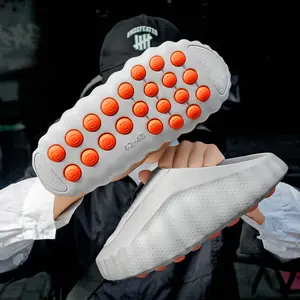 MIND A001 Men's Thick-Cushioned Acupoint Massage EVA Clogs - Non-Slip, Drainage, Waterproof Recovery Slide Slippers with Plus Sizes for Indoor Shower, Outdoor Beach Use Fashion