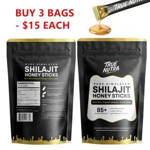 True Nutra Pure Himalayan Shilajit Honey Sticks with Raw Organic Honey Fulvic Acid, Long-Lasting, Lab-Tested for Purity, 85+ Essential Minerals, Fast-Absorbing, 10 Sticks