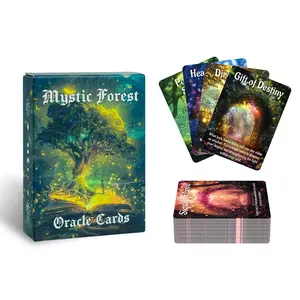 50 magical forest witch oracle card set, Witch theme, tarot cards for insight and wisdom, natural magic series, suitable for beginners, Personal Reflection, Mystical Theme