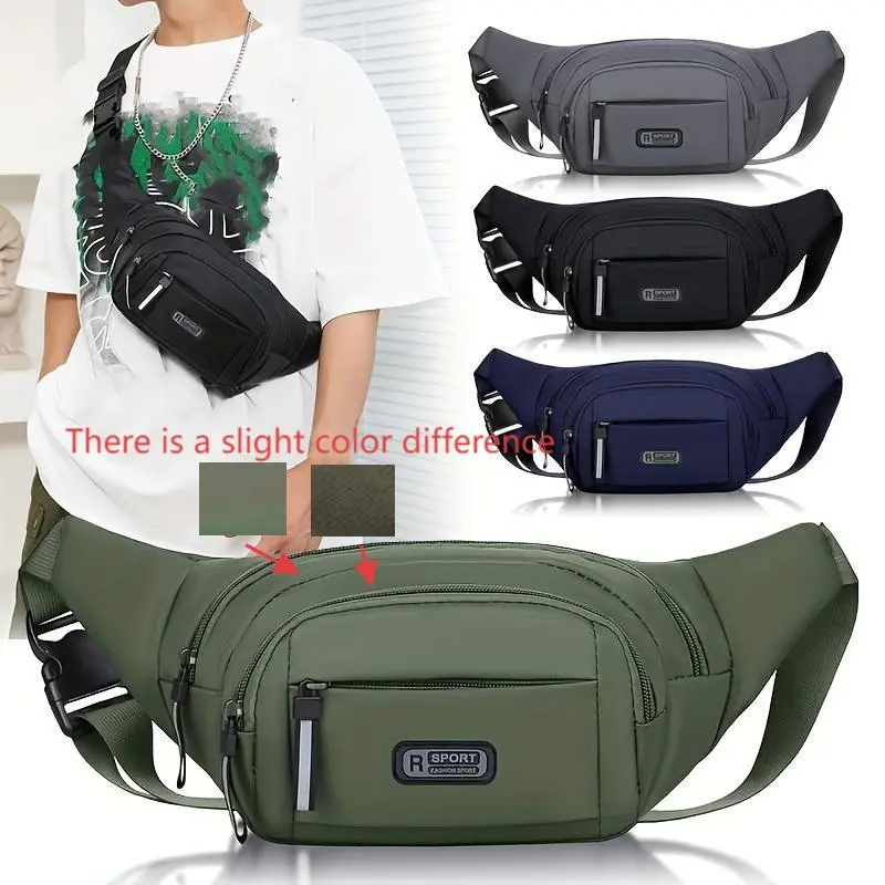 Men's Multifunctional Large Capacity Waist Bag, Fashion Business Belt Bag, Wear-Resistant Sports Phone Pouch, Couple Gift, Zipper Fanny Pack, Zipper Bum Bag