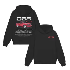 OBS Chevy Truck Graphic Hoodie, Classic Lowered Pickup Hoodie, Streetwear Lover Graphic Pullover, Street Graphic Racing Clothing