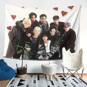 Anime Style Pop Star Group Tapestry, Love Members, Group Photo, Background Cloth, Star Chasers, Living Room Decoration