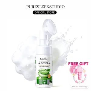 【Buy one get one free】SADOER Refreshing Aloe Vera Cleansing Mousse, Gentle Deep Cleansing Face Wash, Long-Lasting Freshness, Non-Drying Formula for Daily Skincare