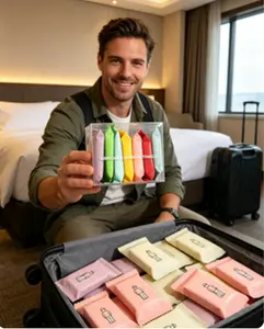Colorful Compressed Disposable Towels - Ultra Soft, Large Size, 100% Cotton, for Travel, Beach, Camping & Daily Use